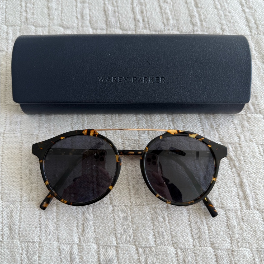 Warby Parker Sunglasses - Cooper Black Oak Tortoise with Polished Gold